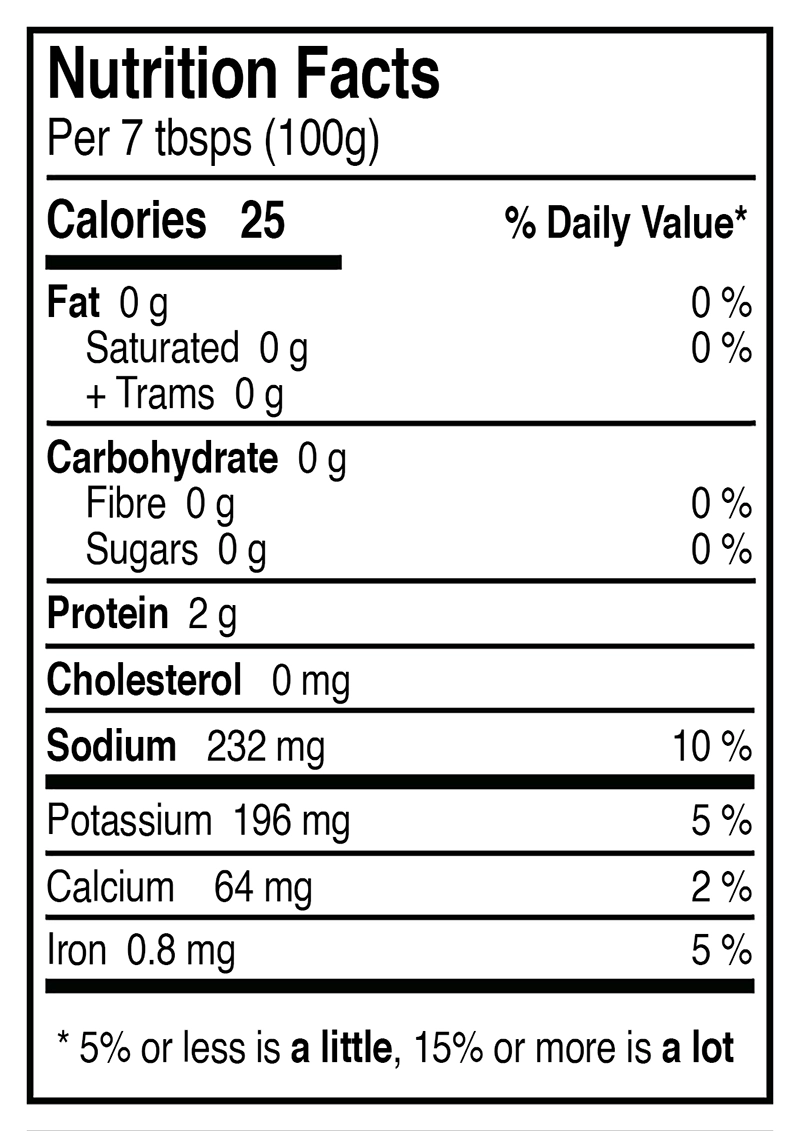 Nutrition Facts Vertical for 맛김치 Nutrition Facts Vertical for 맛김치