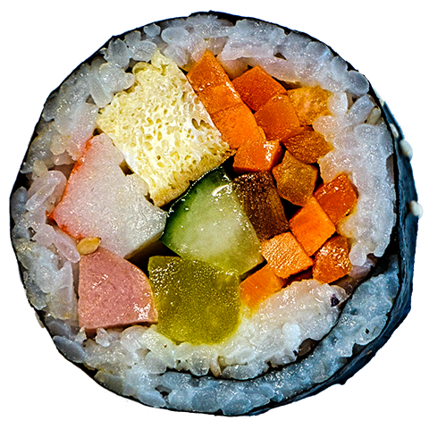 Single Rodem Roll Rodem Kimbap Cross Section