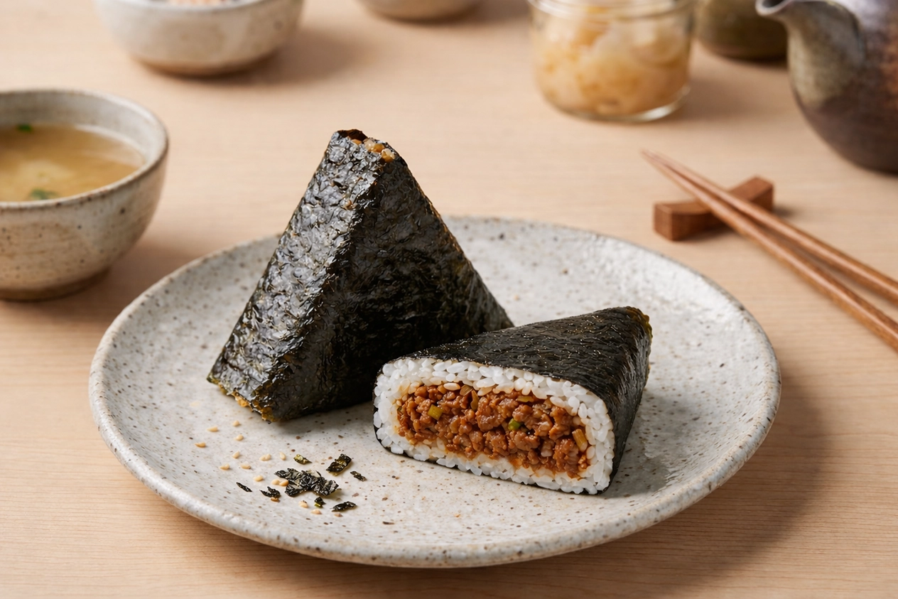 Spicy Beef Triangle Kimbap Plate Spicy Beef Triangle Kimbap Plate